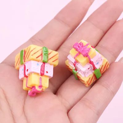 2pcs Dollhouse Christmas 3D Gift Box Toys Mini Miniature Gift Box Cube Furniture • $13.53