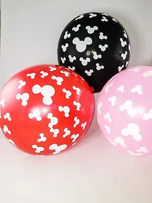6 Piece / Minnie Mouse - Mickey Mouse Birthday Party Latex Balloons 12 Inch • $5.99