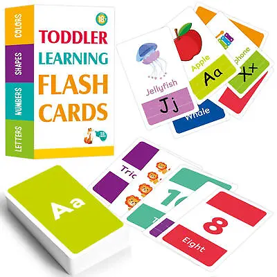 Alphabet Flash Cards 58PCS Waterproof Flashcards Learn Letters Early Education • $10.81