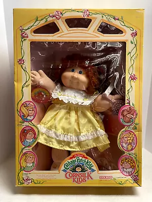 1986 Cabbage Patch Kids Corn Silk Kids Soft Body Doll Blue Eyes Red Hair Boxed • $120.99