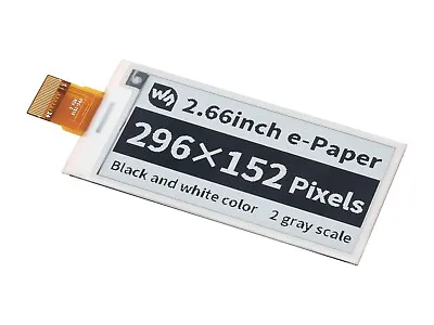 Waveshare 296×152 Black / White 2.66inch E-Paper E-Ink Raw Display Panel • $12.17