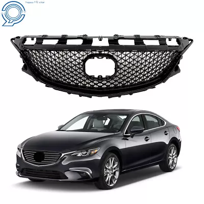 For 2014 2015 2016 Mazda 6 Front Bumper Grille Mesh Honeycomb Glossy Black • $110.17