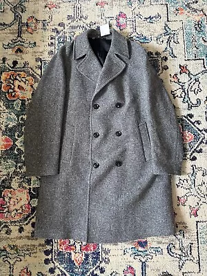 Doppiaa Aathene Grey Double Breasted Coat - Grey Speckled Wool - EU54 • $135