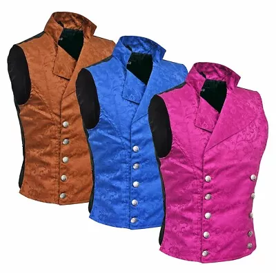   Men's Steampunk Double-breasted Waistcoat Vest Gothic/Western-Reenactment/USA • $38