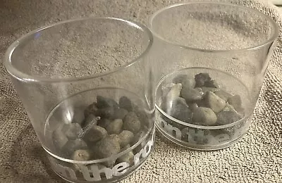 Set Of {2} RARE Vintage ON THE ROCKS Bar Glasses W/Real Rockstumbler￼highball • $19.99