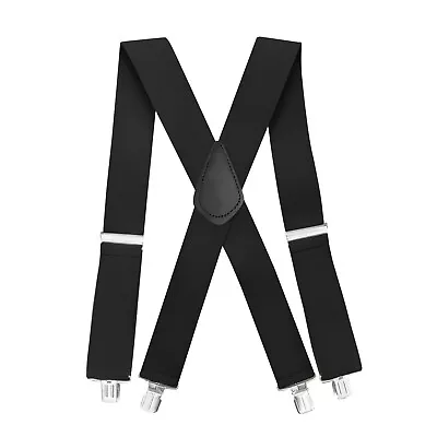 Jackster Suspenders X-back Adjustable With Strong Jumbo Clips 2  Wide • $19.99