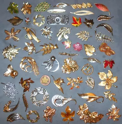 Great Lot  56  Mostly Vintage  Leaf Design  Pins  Brooches • $9.99