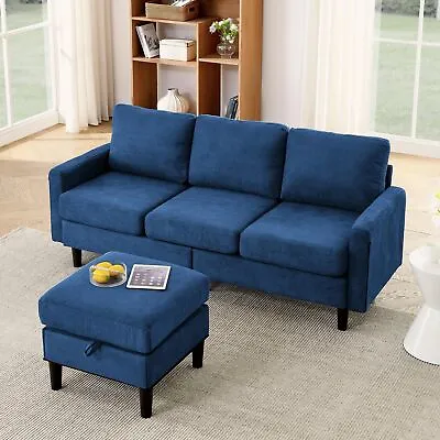 3-Seater Sectional Sofa With Ottoman Convertible L-Shaped Sofa Couch • $357