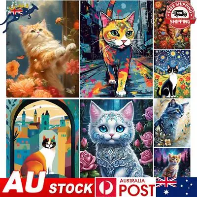 5D DIY Full Round Drill Diamond Painting Cat Kit Home Decoration Art Craft • $10.89