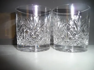 Two Edinburgh Crystal Iona Pattern Whisky Glasses Etched On Base 3 In High • £16.99