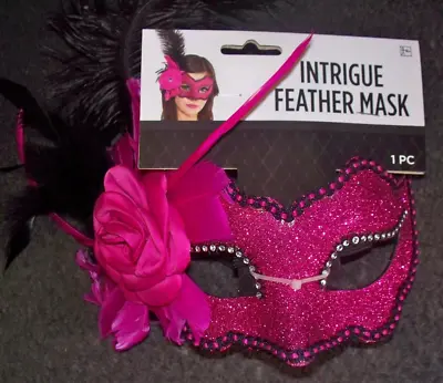 Lot Of 6 Masquerade Masks Black Pink Glitter Flower Feather Venetian Mardi Gras • $14.99