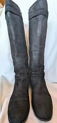 UGG Australia Darcie Black Leather Riding Boot Women US 8   1004172 • $47.50