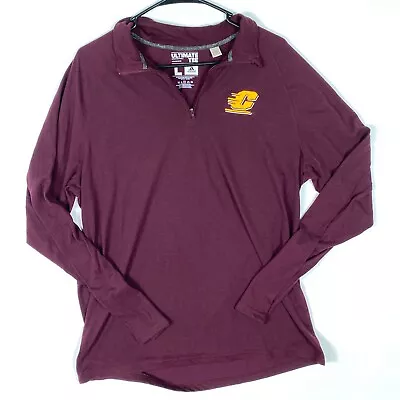 Central Michigan Chippewas Shirt Mens Adult Large Red Adidas Coaches 1/4 Zip  • $14.99