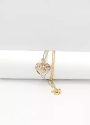 Mom Necklace Heart Shaped Flower Gold Color 18 Inch • $14.99