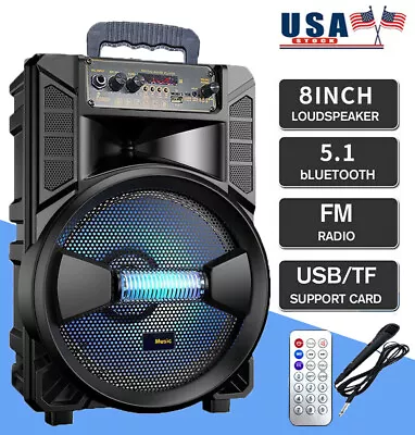 8 Wireless Portable FM Bluetooth Speaker Subwoofer Heavy Bass Sound System Party • $35.96