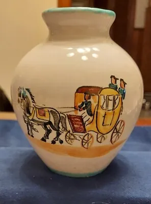 $28 • Buy MAF #4 Vintage Ceramic Hand Painted Vase. Made In Italy
