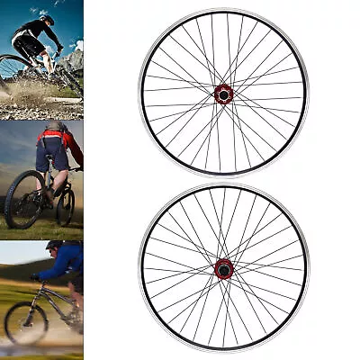 MTB 27.5  Bike Wheelset QR Aluminum Alloy Hub Dual-Six-Hole Disc Brake Rim Black • $95