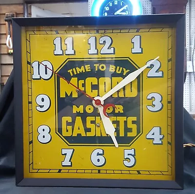 Vintage Time To Buy McCord Motor Gaskets Electric Wall Clock • $700