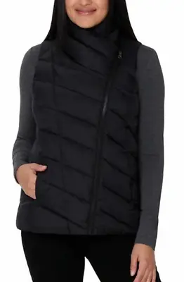 Nicole Miller Women`s Vest Asymmetrical Pockets Quilted Lightweight ( Black M) • $34.99