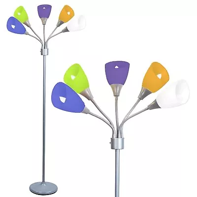 Medusa 5 Light Adjustable Floor Lamp With Acrylic Shades • $44.95