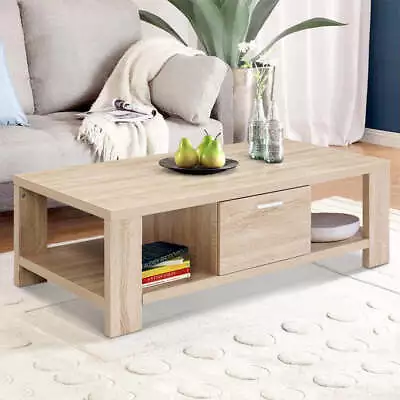 Artiss Coffee Table 1 Drawer Oak Maxi • $94.14