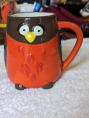 VTG VINTAGE 3-D Ceramic Owl TAG Brand Mug Cup Orange Brown - 4.25  Tall • $16