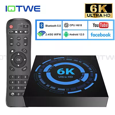 T95 X TV Box Android 12.0 Smart 4GB+128GB 6K UHD 2.4/5G WIFI6 Media Player BT5.0 • £33.09