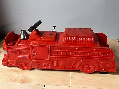 Vintage Plastic MARX Ride On Fire Truck - 27’’ Inches Long • $36.34