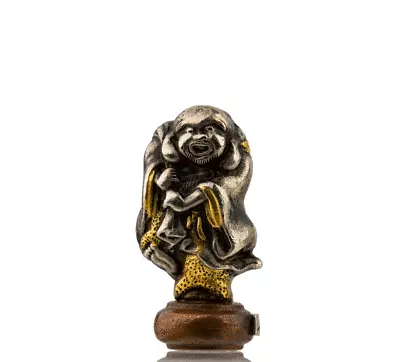 An Edo-Meiji Era Mixed Metal Signed Japanese Ojime Bead Of Daruma • $1475.95