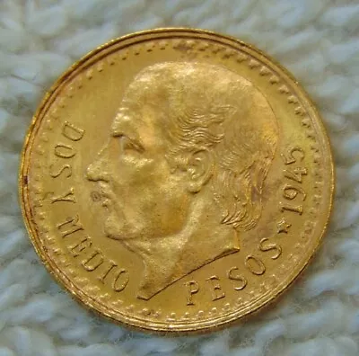 Mexico - 1945 (2 1/2) Dos Y Medio Pesos .900 Gold Coin • $174