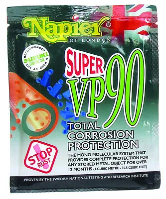 Napier VP90 Sachet Super Gun Cabinet Safe Rust Corrosion Inhibitor Protector • £10.49