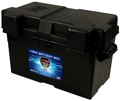 VMAXTANKS ADJUSTABLE Vented BATTERY BOX For Marine Group 31 For Boats Pontoons • $22.99