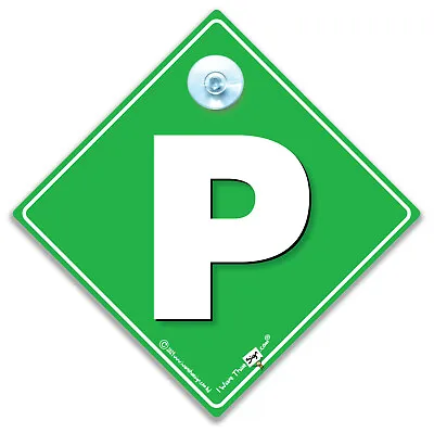 £4.48 • Buy P Plate Suction Cup Car Sign 2, New Driver Car Sign, Green P-Plate Advisory Sign