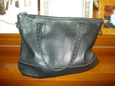 J. Jill Black Soft Slouchy Leather Top Handle Satchel Top Zip  Hobo Bag • $24.99