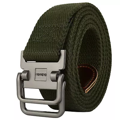 Men Belt Plus Size To 75inch Canvas Big And Tall D Ring Cotton Casual Belt Green • $11.90