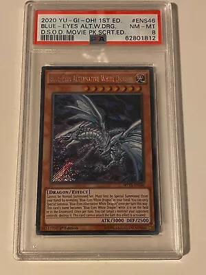 PSA 8 Blue-Eyes Alternative White Dragon MVP1-ENS46 D.S.O.D Movie Pack Secret • £39.99