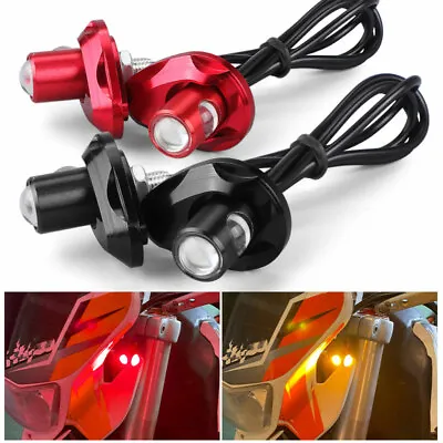 2PC Motorcycle LED Turn Signal License Plate Blinker Light Indicator Amber Bulbs • $9.99