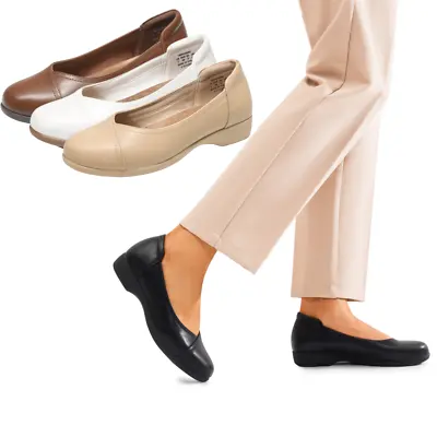 Women Low Heel Round Toe Dress Shoes Business Office Slip On Casual Flat Shoes • $22.99