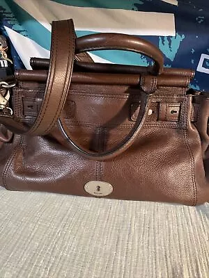 FOSSIL Leather LONG LIVE VINTAGE Large Purse Bag Tote BROWN Laptop Bag • $54.99