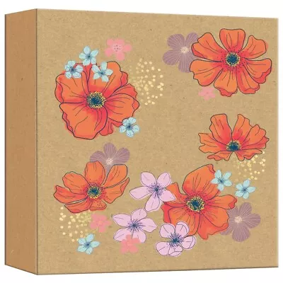 Slip In Photo Album Memo Area Holds 200 6'' X 4'' Photos Kraft Poppy Design • £7.99