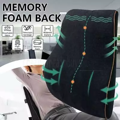 Lumbar Support Pillow Memory Foam Back Cushion Pillow For Office Chair Computer • $24.89