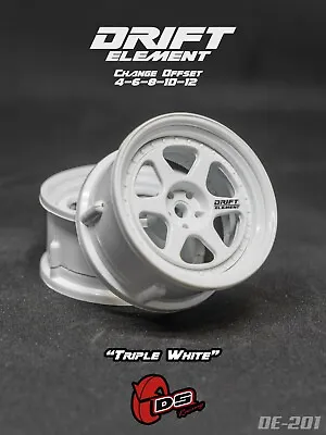 RC Car Wheel Rim Set 2pcs - DS Racing Drift Elements 2 DE-201 Changeable Offset • £12.99