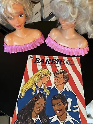 Make Me Pretty Barbie Styling Head 1976 Two Heads + Barbie Paper Doll Book ￼ • $31.94