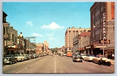 Cherry Street St Macon Georgia GA S&S Cafeteria Looking North Old Cars Postcard • $5.95