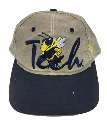 VINTAGE 90s Georgia Tech Yellow Jackets NCAA College Snapback The Game Hat Cap • $39.99