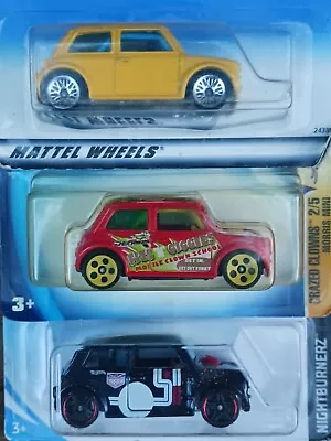 Hot Wheels Lot Of 3 Morris Mini Cooper Magnus Walker Urban Outlaw Crazed Clowns • $17