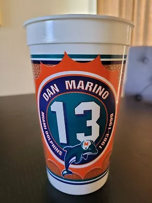 Vintage DAN MARINO 13 MIAMI DOLPHINS Stats Stadium Souvenir Cup Football NFL • $9.95