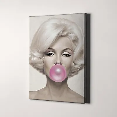 Marilyn Monroe Pink Bubble Gum Canvas Wall Art Print • $49