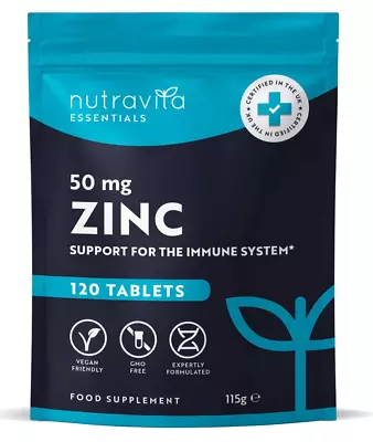 Zinc Max Tablets 50mg X 120 HIGH STRENGTH Vegan HIGHLY Absorbable Immune Support • £10.99