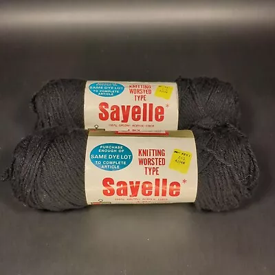 (2)  Yarn Skeins Black 1009 4 Ply Orlon Kmart • $8.95